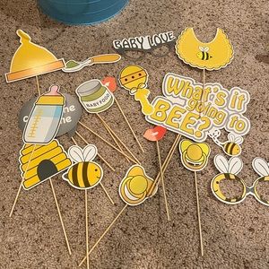 Bee and baby themed photo booth props